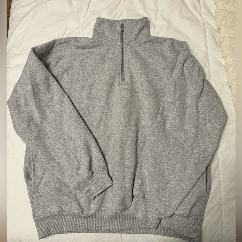 Aritzia TNA cozy AF fleece quarter zip sweater